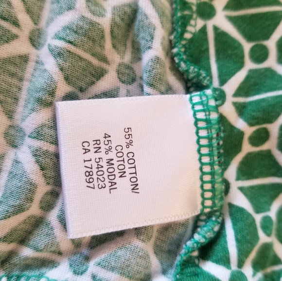 Banana Republic Scoop Neck Geo Print Top Green Small - Picture 5 of 5